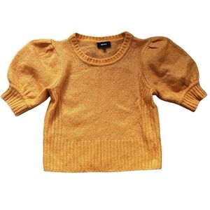 ME+EM Puff SleeveCashmere Silk Sweater Orange